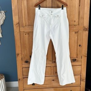 Victor Glemaud flare denim high rise pants.